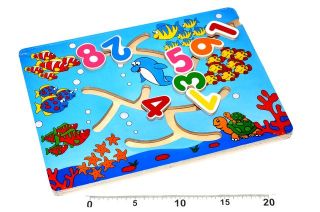Obrázek z Puzzle 29x21cm dřevo labyrint moře čísla 